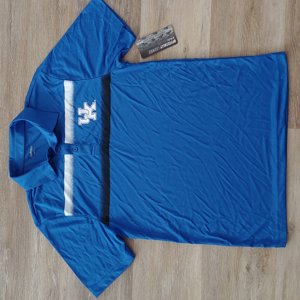 NWT Captivating Apparel Kentucky Wildcats Men's Polo Shirt Blue Size S